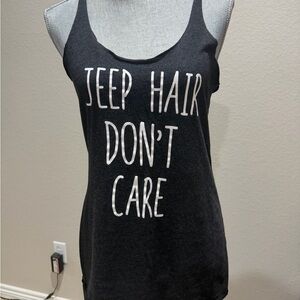 “Jeep Hair Don’t Care” Casual Black Tank
